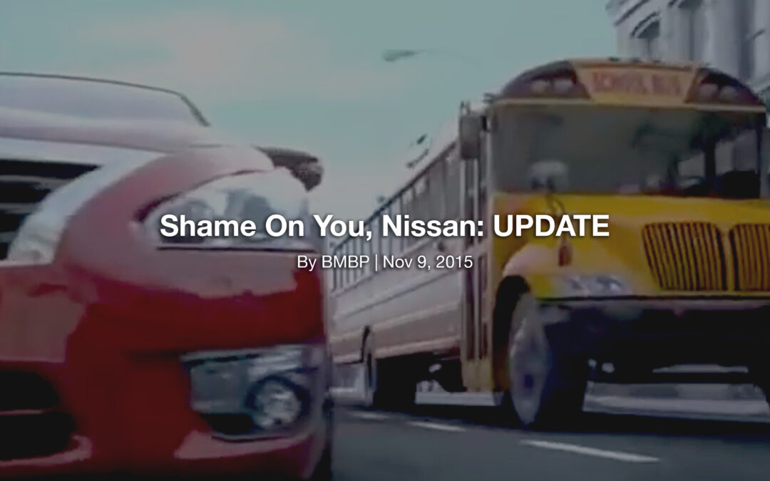 Shame On You, Nissan: UPDATE